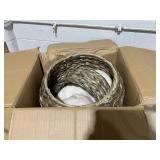 PawHut Handwoven Elevated Cat Bed with Soft Cushion & Egg Chair Shape, Basket Bed Kitty House with Stand, Raised Wicker House for Indoor Cats, 20" H, Gray