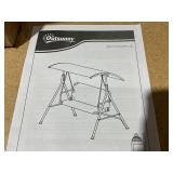 Outsunny 3-Person Porch Swing with Stand, Outdoor Swing for Patio Porch with Adjustable Tilt Canopy and Comfortable Swing Bench-Style Seat, Steel Frame, Wine Red