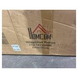 HOMCOM Wheelchair Ramp, 8FT Foldable Threshold Ramp, Aluminum Handicap Ramp with Non-Slip Surface, Transition Plates Above and Below for Home, Doorways, Steps, 600lbs Capacity