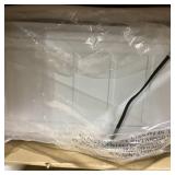 HOMCOM 24" Electric Fireplace Stove, 1000W/1500W Freestanding Fireplace Heater with Overheat Protection, Remote Control, White 24.4" W x 12" D x 27.4" H