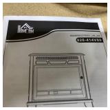 HOMCOM 24" Electric Fireplace Stove, 1000W/1500W Freestanding Fireplace Heater with Overheat Protection, Remote Control, White 24.4" W x 12" D x 27.4" H