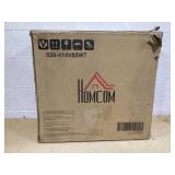 HOMCOM 24" Electric Fireplace Stove, 1000W/1500W Freestanding Fireplace Heater with Overheat Protection, Remote Control, White 24.4" W x 12" D x 27.4" H