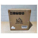 HOMCOM 17" Tall Tree Stump End Table, Concrete Sofa Side Table for Indoor and Outdoor Use, Garden Stool