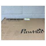 PawHut 90.5" Wooden Rabbit Hutch Bunny Cage Pet Playpen House Enclosure with Double Side Run Boxes, No Leak Tray, Ramp, for Rabbits, Chickens, Ducks, Guinea Pig and Small Animals, White