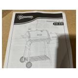 Outsunny Charcoal BBQ, Portable Grill with Wheels, All-in-One Grill, Side vent, Two Shelves and Metal Grating, Lit-Mounted Thermometer, Wooden Handle, for Outdoor Cooking, Black