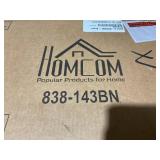 HOMCOM C-Shaped Sofa Side Table Mobile End Table with Storage and Wheels for Living Room,Office, Rustic Brown