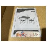 HOMCOM Dining Table Set for 4, 5 Piece Modern Kitchen Table and Chairs, Solid Wood Dining Room Set for Small Spaces, Breakfast Nook, White 42.5"L X 25.5"W X 29.5"H;