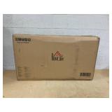 HOMCOM Folding Dining Table, Round Drop Leaf Kitchen Table for Small Spaces with Wood Legs, Oak Color (Missing Hardware)