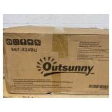 Outsunny Outdoor Recliner Chair, Reclining Patio Lounge Chair with Comfy Cushions, Footrest, Armrests, PE Wicker for Balcony, Porch, Blue