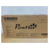 PawHut Pet Feeding Station, Dog Food Storage Cabinet w/ Raised Dog Bowls, Adjustable Panel, Hooks for Medium Dogs, White  23.6"L x 13.8"W x 31.5"H