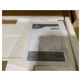 PawHut Pet Feeding Station, Dog Food Storage Cabinet w/ Raised Dog Bowls, Adjustable Panel, Hooks for Medium Dogs, White  23.6"L x 13.8"W x 31.5"H