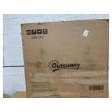 Outsunny Square Cantilever Patio Umbrella Base with 4 Wheels for Easy Moving, Heavy Duty Umbrella Stand Weight, 330 lb Capacity Sand or 286 lb Capacity Water, Coffee