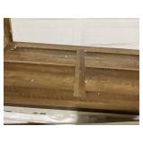 HOMCOM Farmhouse Coffee Table with Storage and Drawer, Rustic Coffee Table for Living Room, Open Shelf, White