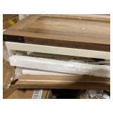 HOMCOM Farmhouse Coffee Table with Storage and Drawer, Rustic Coffee Table for Living Room, Open Shelf, White