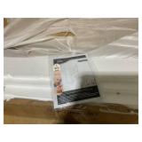 HOMCOM Bathroom Floor Storage Cabinet, Farmhouse Bathroom Cabinet with 4 Doors and Adjustable Shelf, White 23.6" L x 11.8" W x 43.3" H