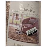 NEW THRESHOLD AREA RUG (TAN/ROSE BORDER)