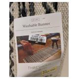 NEW THRESHOLD WASHABLE RUNNER (TAN/BLACK)