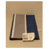 NEW ROOM ESSENTIALS AREA RUG (GRAY/BLUE RUGBY STRIPE)