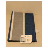 NEW ROOM ESSENTIALS AREA RUG (GRAY/BLUE RUGBY STRIPE)