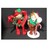 Collection of Christmas Figurines and Holiday Decor Including Annalee, Boyds Bears, and Department 56