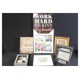 Collection of Decorative Wall Signs and Picture Frames