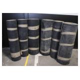 Lot of 7 Rolled Rubber Flooring Mats Approx. 48in Wide