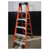 Werner 6 ft Fiberglass Step Ladder with Aluminum Steps
