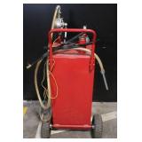 30-Gallon Bidirectional Hand Oil Pump Cart with Hose and Nozzle