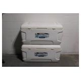 Pair of Large Igloo MaxCold Coolers with Lids and Handles
