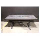 Champion Black Outdoor Patio Dining Table with Slatted Top