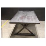 Champion Black Outdoor Patio Dining Table with Slatted Top