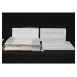 Lot of Rectangular Porcelain Wall Tiles, White and Gray Marble Pattern, 24in x 12in