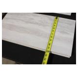 Lot of Rectangular Porcelain Wall Tiles, White and Gray Marble Pattern, 24in x 12in