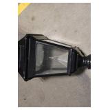 Black Outdoor Solar Lamp Post with Hexagonal Base