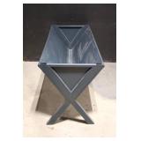 Large Raised Metal and Wood Planter Box on Stand