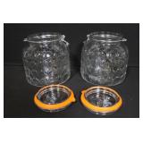 Set of 2 Glass Storage Jars, Crystal Perfume Bottle, and Ornate Picture Frame