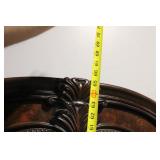 Ornate Queen Size Wood and Upholstered Headboard with Footboard