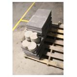 Pallet Lot of Concrete Pavers, Cinder Blocks, and Deer Mineral Bag