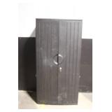 Black Plastic Storage Cabinet with Shelves and Lock, 36x22x72 Inches