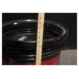 Pair of Large Red Plastic Garden Planters with 20 Inch Diameter