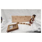 Yogi Bear Coin Bank, Deck of Cintage Car Cards w/box and Wood Train