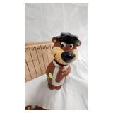 Yogi Bear Coin Bank, Deck of Cintage Car Cards w/box and Wood Train