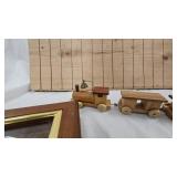 Yogi Bear Coin Bank, Deck of Cintage Car Cards w/box and Wood Train