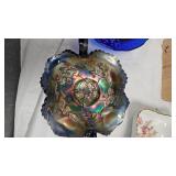 Fenton Carnival Glass w Birds & Cherries Bon Bon Dish & Misc Bowls