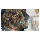 Fenton Carnival Glass w Birds & Cherries Bon Bon Dish & Misc Bowls