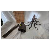 Cow Bell and Cast Iron Hinged Coat Hanger