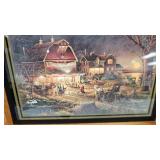 Terry Redlin "Harvest Moon" Wood Wall Clock