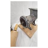Vintage Meat Grinder, Wood Rolling Pin, GE Transformer Radio