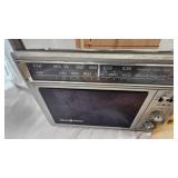 Vintage Meat Grinder, Wood Rolling Pin, GE Transformer Radio