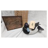 Wild Wings Blue Bill Duck Sculpture, Limited Edition, Vintage Hammered Copper Picture